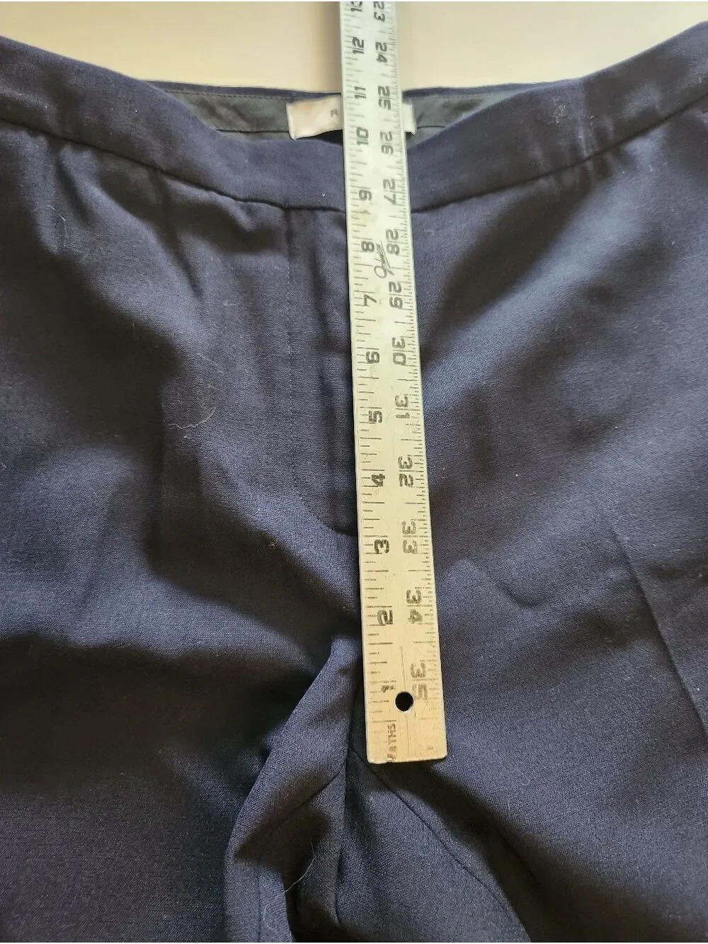 REISS Faulkner Navy Blue Slim Leg Wool Blend Trousers - US 10 / UK 14 - Picture 8 of 10